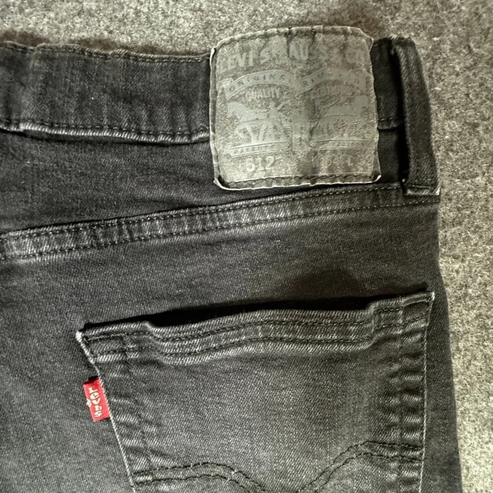 Levis 512 Slim Taper Mens Distressed Ripped Black Denim Jeans‎ W34 L32